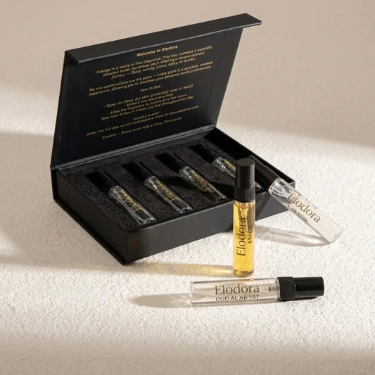 Elodora perfume tester box set having four authentic 5ml tester perfumes